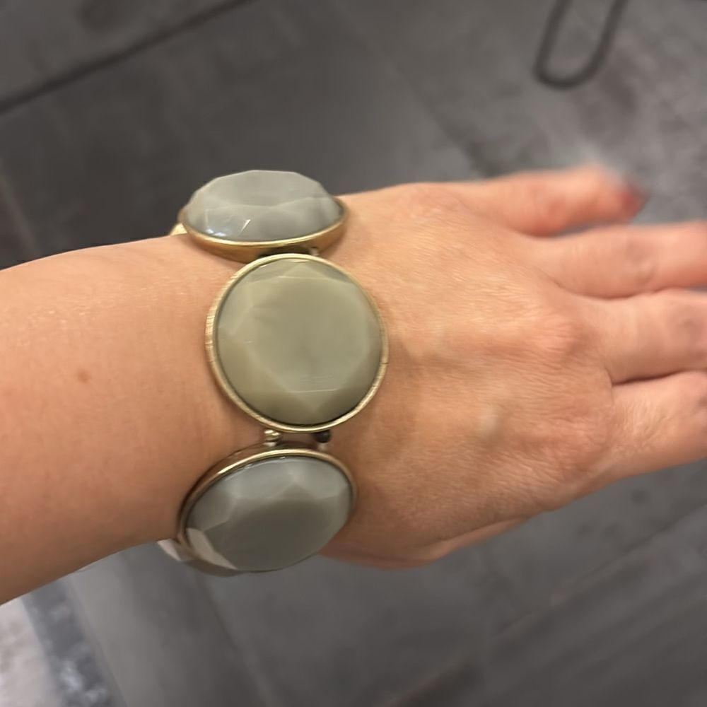 Ann Taylor Loft Stretch Bangle Bracelet Round Links Preppy Office Casual​​​